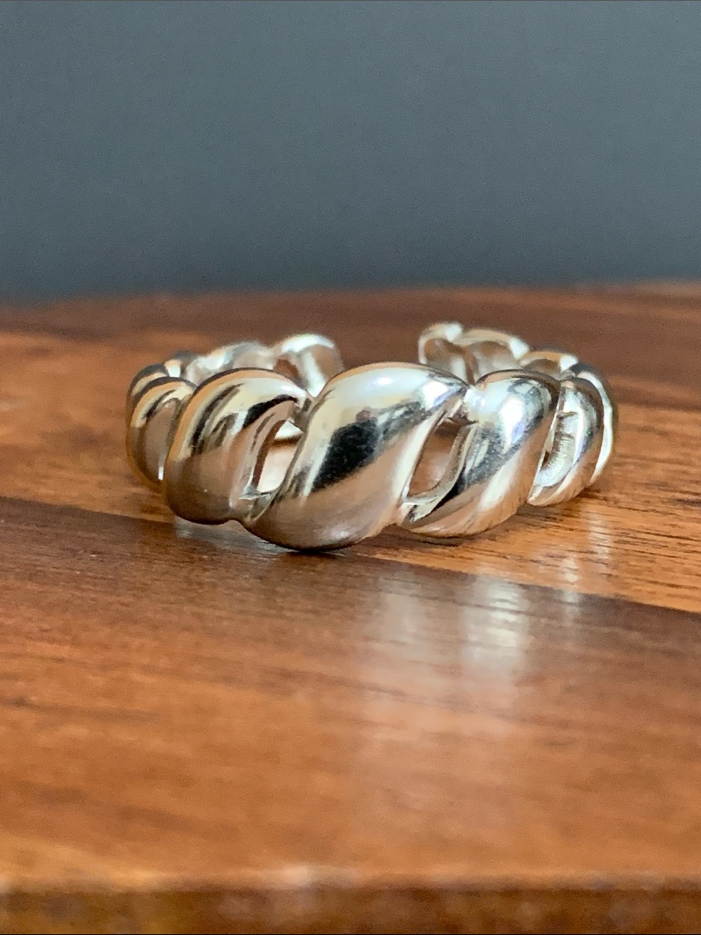 NWT silver tone adjustable ring